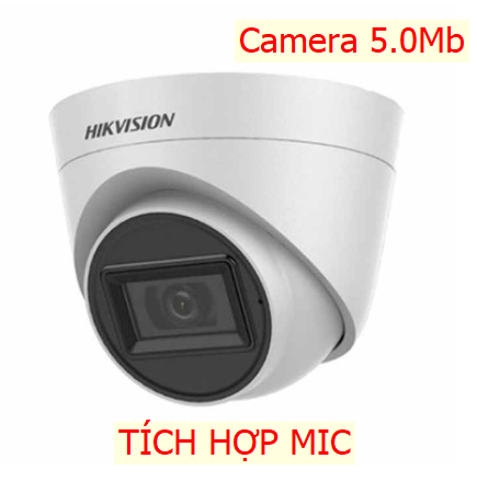 Camera HDTVI HD, HIKVISION DS-2CE78H0T-IT3FS 5.0Mp, Dome, Vỏ kim loại, TÍCH HỢP MIC
