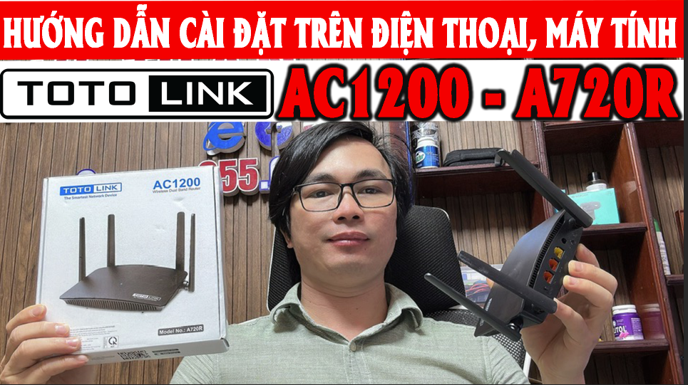 Router Wi-Fi băng tần kép AC1200 TOTOLINK A720R, Wifi 5G, Wifi Totolink Quảng Ngãi