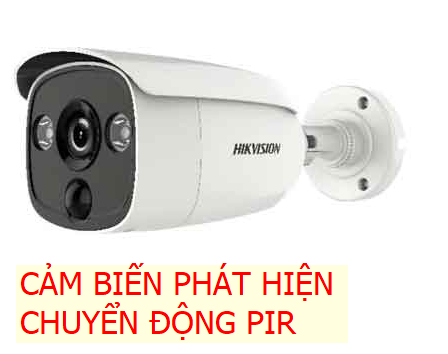 Camera HDTVI HD, HIKVISION DS-2CE12D0T-PIRL 2.0Mp, thân, Vỏ kim loại, CẢM BIẾN PHÁT HIỆN CHUYỂN ĐỘNG PIR, chống trộm
