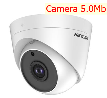 Camera HDTVI HD, HIKVISION DS-2CE56H0T-ITM(F) 5.0Mp phổ thông, Dome, Vỏ kim loại