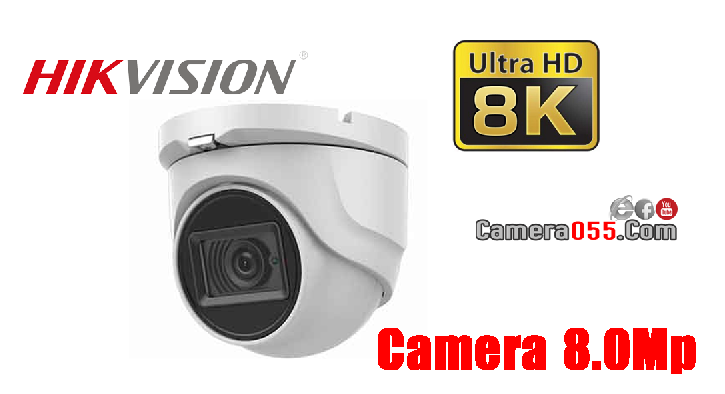 Camera HDTVI HD, HIKVISION DS-2CE76U1T-ITMF, độ phân giải 4K, 8Mp, Dome, Vỏ kim loại