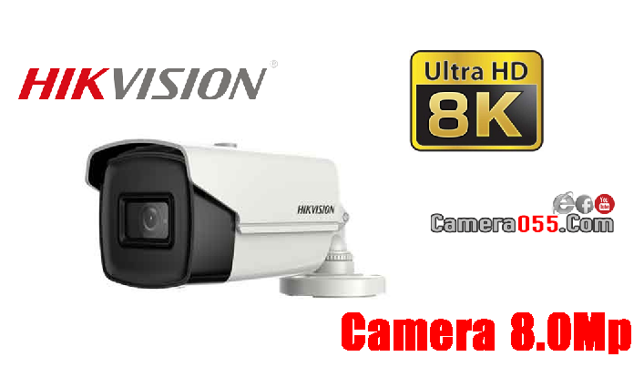 Camera HDTVI HD, HIKVISION DS-2CE16U1T-IT3F, độ phân giải 4K, 8Mp, thân, Vỏ kim loại