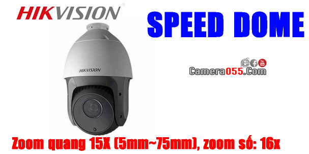 Camera HDTVI HD, HIKVISION DS-2AE4215TI-D, độ phân giải 2Mp, SPEED DOME - PTZ (Pan/Tilt/Zoom), Zoom quang 15X (5mm~75mm), zoom số: 16x