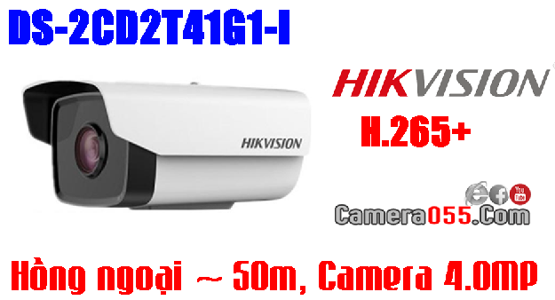 Hikvision DS-2CD2T41G1-I, Camera 4.0MP, CHUẨN NÉN H265+, phát hiện chuyển động, phát hiện video giả mạo