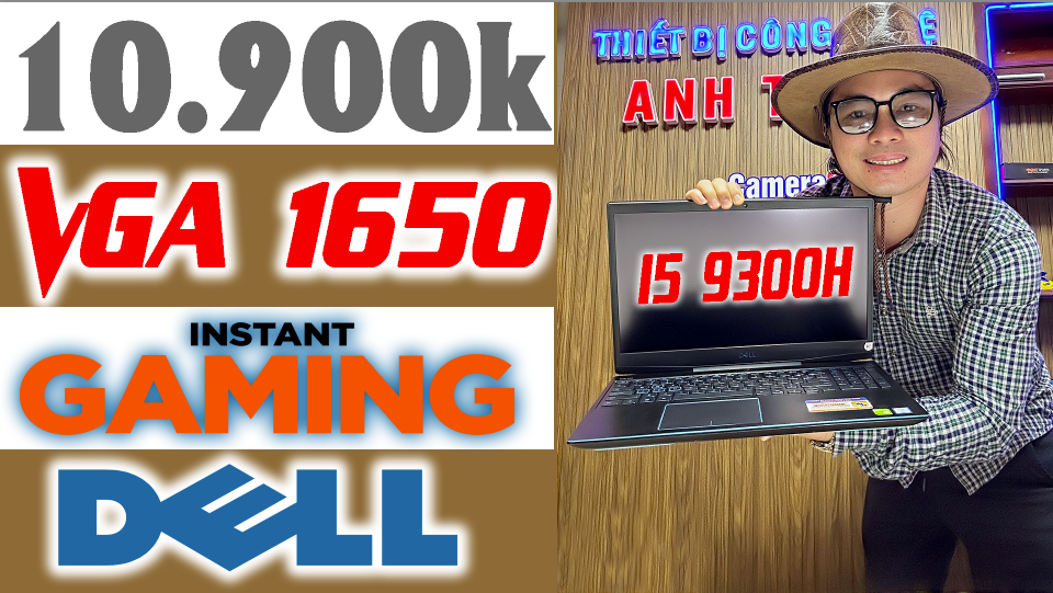 Laptop Gaming, Dell G3 15 3590, i5 9300H, Ram 16 Gb, SSD NVMe 512Gb, VGA GTX1650 4Gb, UHD 630, LCD 15.6 FHD, LAPTOP CŨ QUẢNG NGÃI