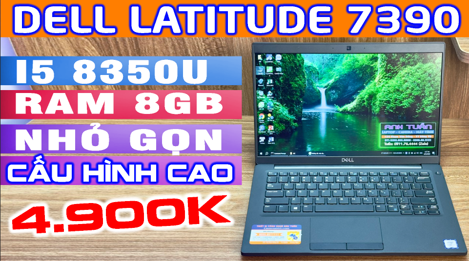 Dell Latitude 7390, i5 8350U, Ram 4 8GB, SSD M2 256GB, Màn hình 13.3" FHD,  LAPTOP CŨ QUẢNG NGÃI #Dell7390 #delllatitude7390 #laptopdellquangngai