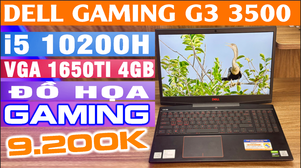 Laptop Gaming, Đồ Họa Dell G3 3500, i5 10200H, Ram 16 Gb, SSD 512Gb,HDD 500gb VGA GTX1650ti , UHD G10, LCD 15.6 FHD 120Hz, LAPTOP CŨ QUẢNG NGÃI #dellg33500 #dellgaming3500 #dellgamingquangngai