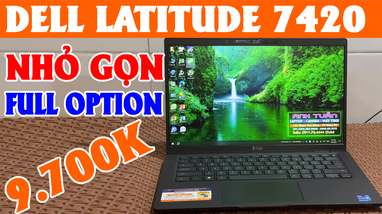 DELL LATITUDE 7420, I7 1185g7, RAM 32GB,  SSD 512 GB NVMe,  LCD 14″ FHD, CẢM ỨNG,  IPS,  VGA Iris Xe, FACE ID laptop cũ quảng ngãi #dell7420 #delllatitude7420 #dellquangngai #laptopcuquangngai