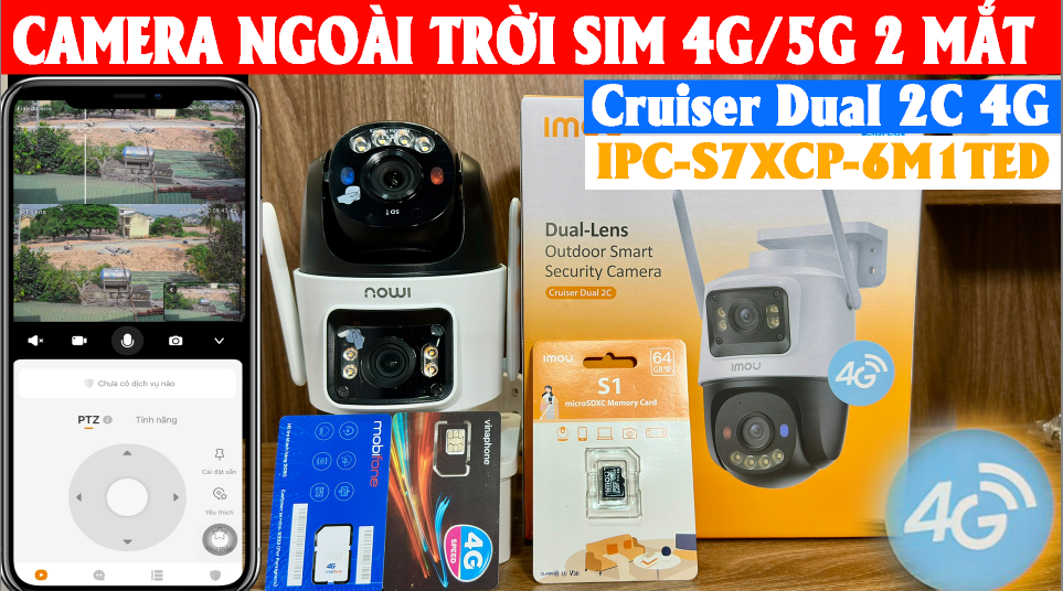 CAMERA IMOU SIM 4G, 360 NGOÀI TRỜI IMOU CRUISER SC 2C IPC-S7XCP-6M1TED 6MP #S7XCP #IMOU4G #CRUISERSC2C4G #IMOU6M1TED #S7XCP6M1TED  #cameraimou #cameraquangngai